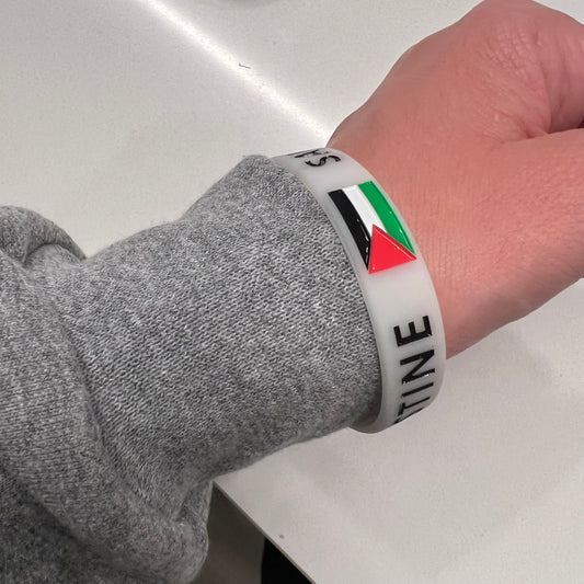 SAVE GAZA 🇵🇸 FREE PALESTINE 🇵🇸 white bracelet