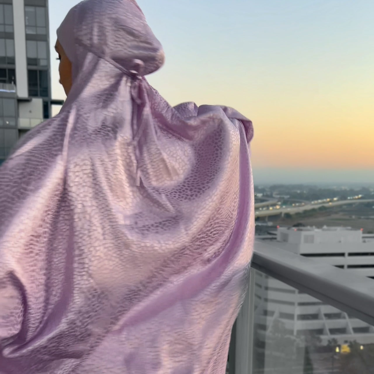 Lilac Gown + Pink Rug