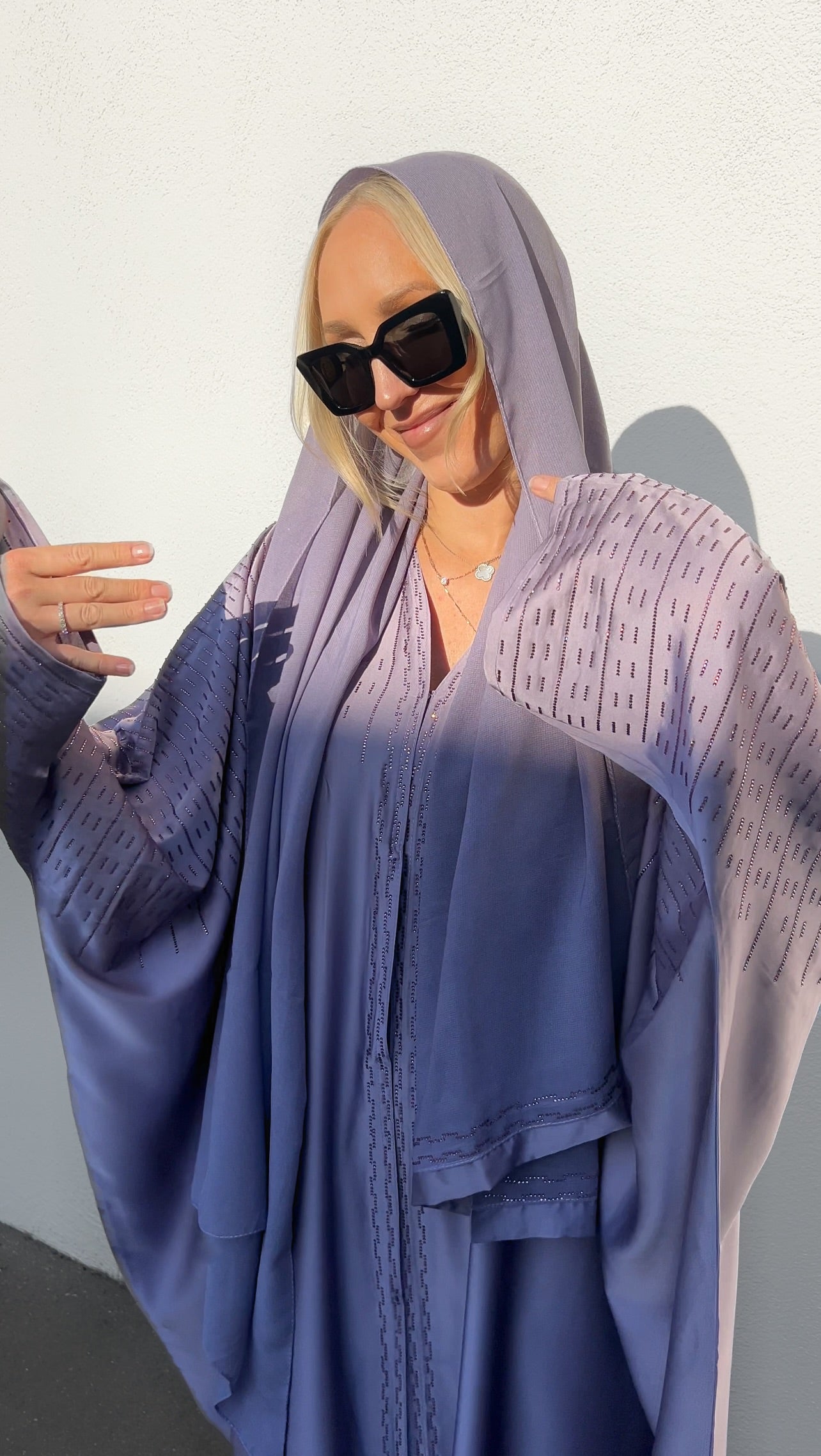 Sparkly Purple Abaya Set