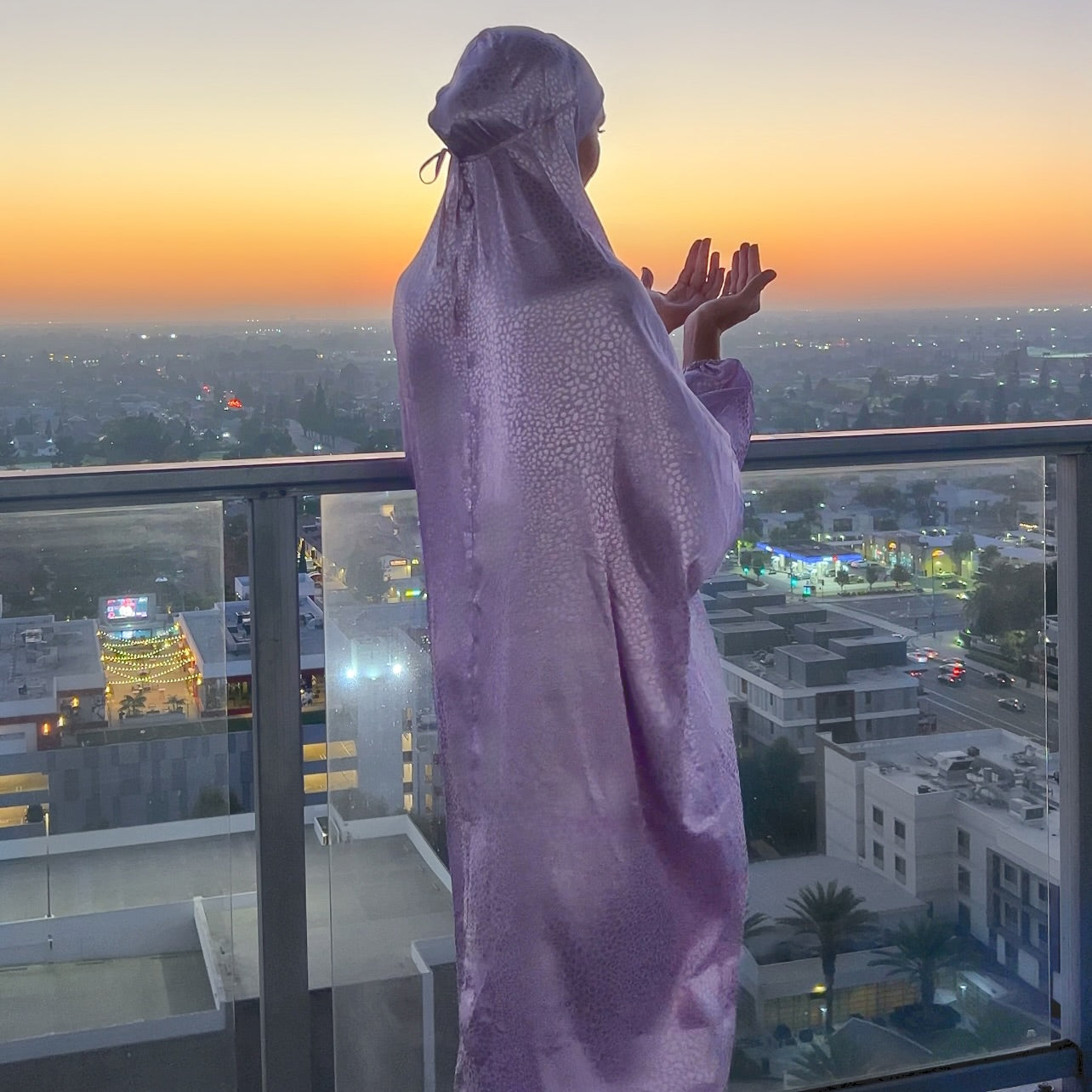 Lilac Gown + Pink Rug